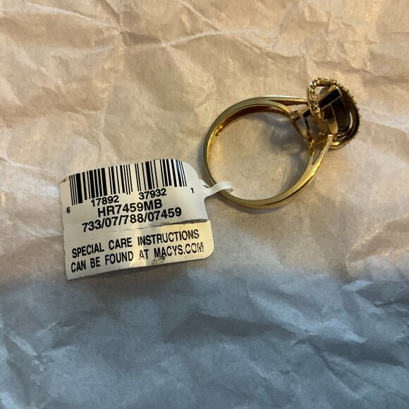 EFFY 14K solid gold Smoky quartz and diamond ring NWT - Picture 4 of 8